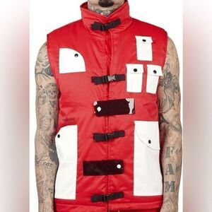 NWT The Hideout Clothing Men’s Red YK Tech Puffer Vest - Size 2XL
